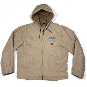 Carhartt Cottonwood Sherpa-Lined Canvas Hooded Jacket Work Wear J141 266 Mens L